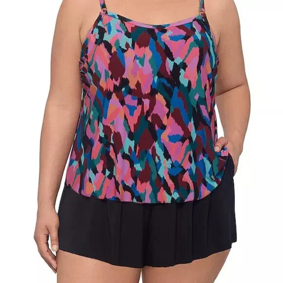 Swimsuit 18W Shorts One Piece Trimshaper Bathing Suit Plus Size Tummy Shaper NWT